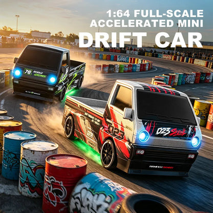 RC 1:64Desktop drift car Mini remote control car Four-Wheel Drive Full Proportion Type-CCharging  Children's Toys