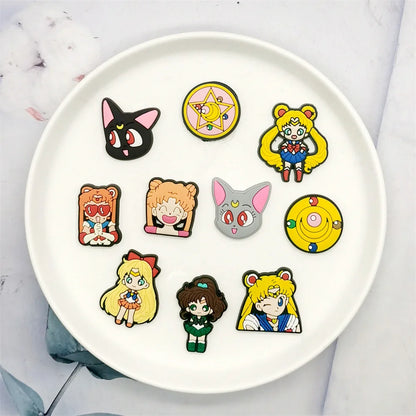 17-100Pcs Shoe Charms Cartoon Slides Clog Sandals Shoes Decorations Accessories For Kids Christmas Birthday Gifts