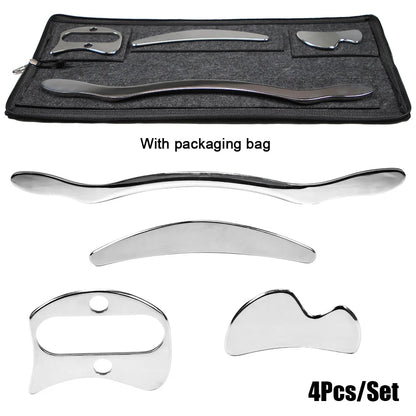 4/7Pcs Stainless Steel Gua Sha Scraping Massage Tool IASTM Tools Great Soft Tissue Mobilization Tool for Whole Body Acupoints