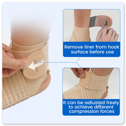 VELPEAU Ankle Compression Sleeve for Achilles Tendinitis and Plantar Fasciitis, Adjustable Ankle Support Universal for Both Feet