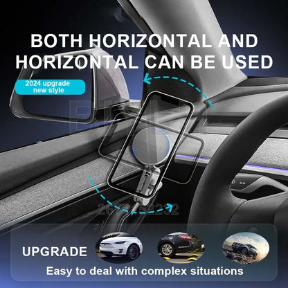 Car Metal Mobile Phone Holder For Tesla MODEL Y Model 3 Highland 2025 Powerful Magnetic Door Side Mobile Phone Holder Accessorie