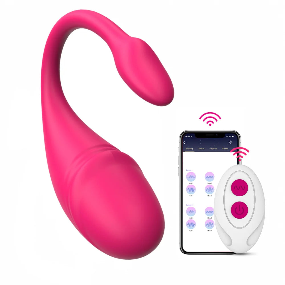 LEVETT 9 Modes Liquid Silicone Egg for Women Couples G Spot Clit Vaginal Vibrator Bluetooth APP Remote Control Adult Sex Toys