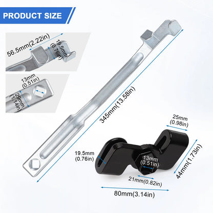 Universal Wrench Extender Tool Bar Adapter With 1/2" Hole Drive Breaker Bar Accessory For Mechanics Automotive Repairs Extension