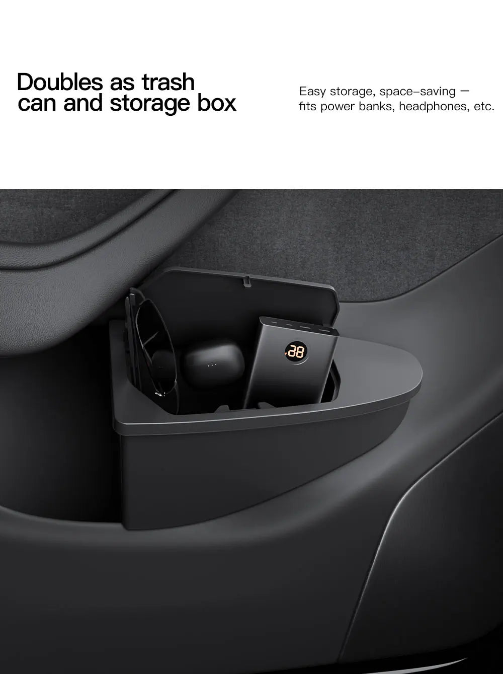YZ Front Door Storage Trash Can for Tesla Model Y/YL Juniper Car Door Storage Box Multi Functional organizador Car Accessories