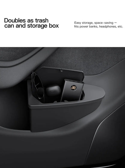 YZ Front Door Storage Trash Can for Tesla Model Y/YL Juniper Car Door Storage Box Multi Functional organizador Car Accessories
