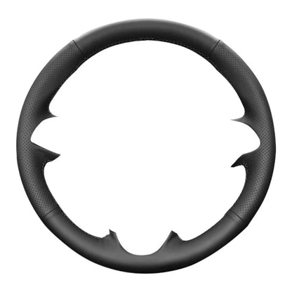 Customized Hole-punch Wear-resistant Car Steering Wheel Cover for Nissan Patrol Y61 Black Genuine Leather Car Accessories