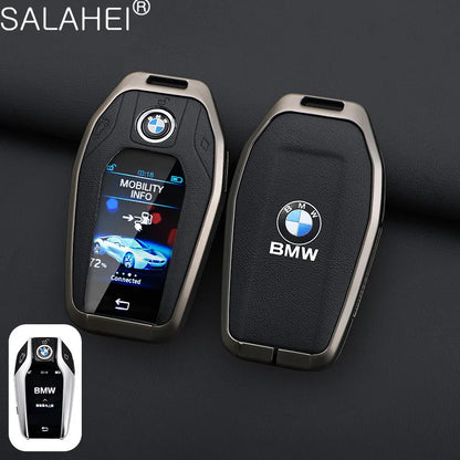 Leather Car Display LED Key Case Fob Cover Shell For BMW 3 5 7 Series G11 G12 G30 G31 X4 X5 X6 X7 i8 G32 G05 G07 X3 Accessories
