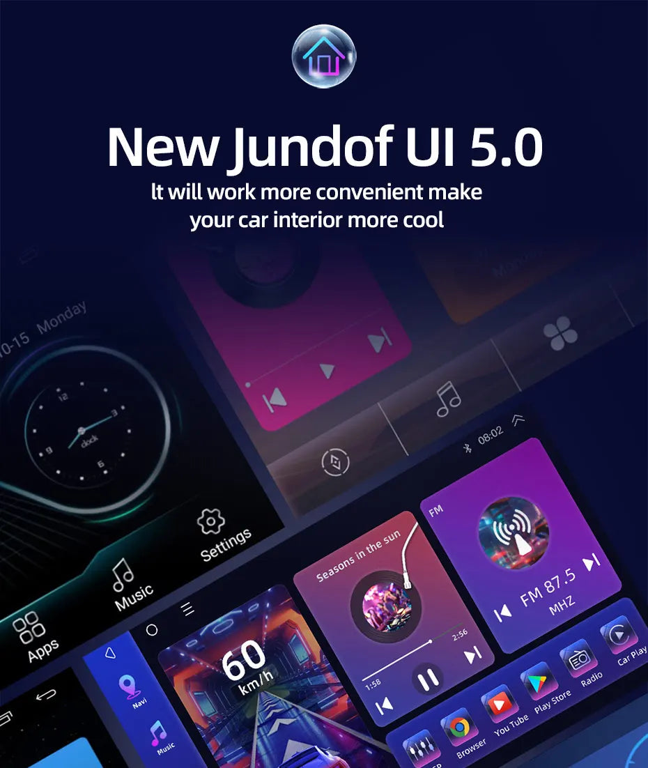 Jundof Car radio For Seat Leon 2 MK2 2005-2012 Carplay Android auto Qualcomm Car stereo Multimedia player 4G Wifi DSP 36EQ RHD