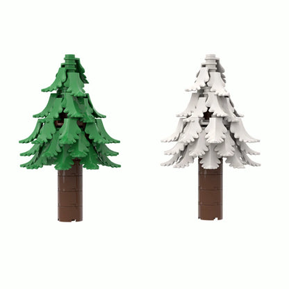 MOC Plant & Tree Parts: Green Grass, Pine Trees, Leaf Flowers & City Building Bricks Accessories - Assemble Blocks Kit