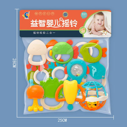 Baby Rattles Toys Set Infant Grab Shake Rattle Sensory Teether Babies Development Learning Music Toy Newborn First Birthday Gift