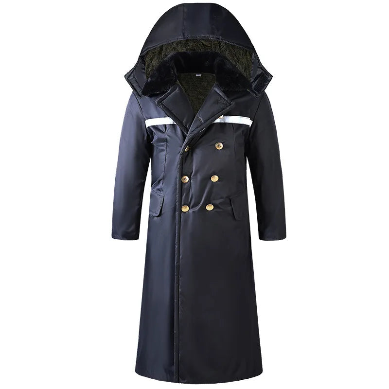 Thickened Cotton Jacket Removable Inner Vest Long Windproof Northeast Cold Storage Night Reflective Work Cotton Clothes