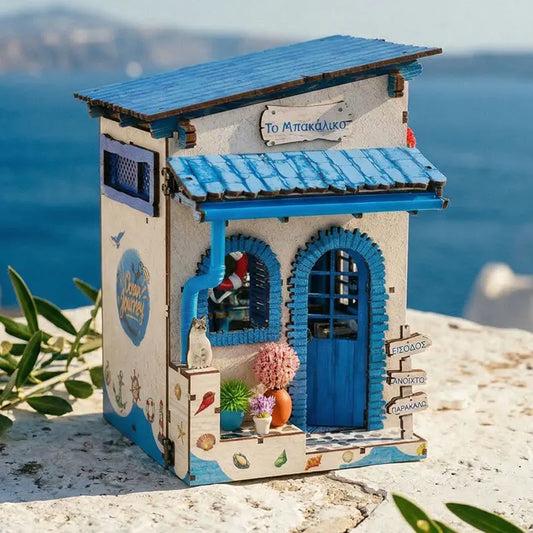 DIY Miniature Dollhouse Kit 3D Wooden Puzzle Cottage Model with LED Light Creative Handmade Home Decor for Friends Birthday Gift