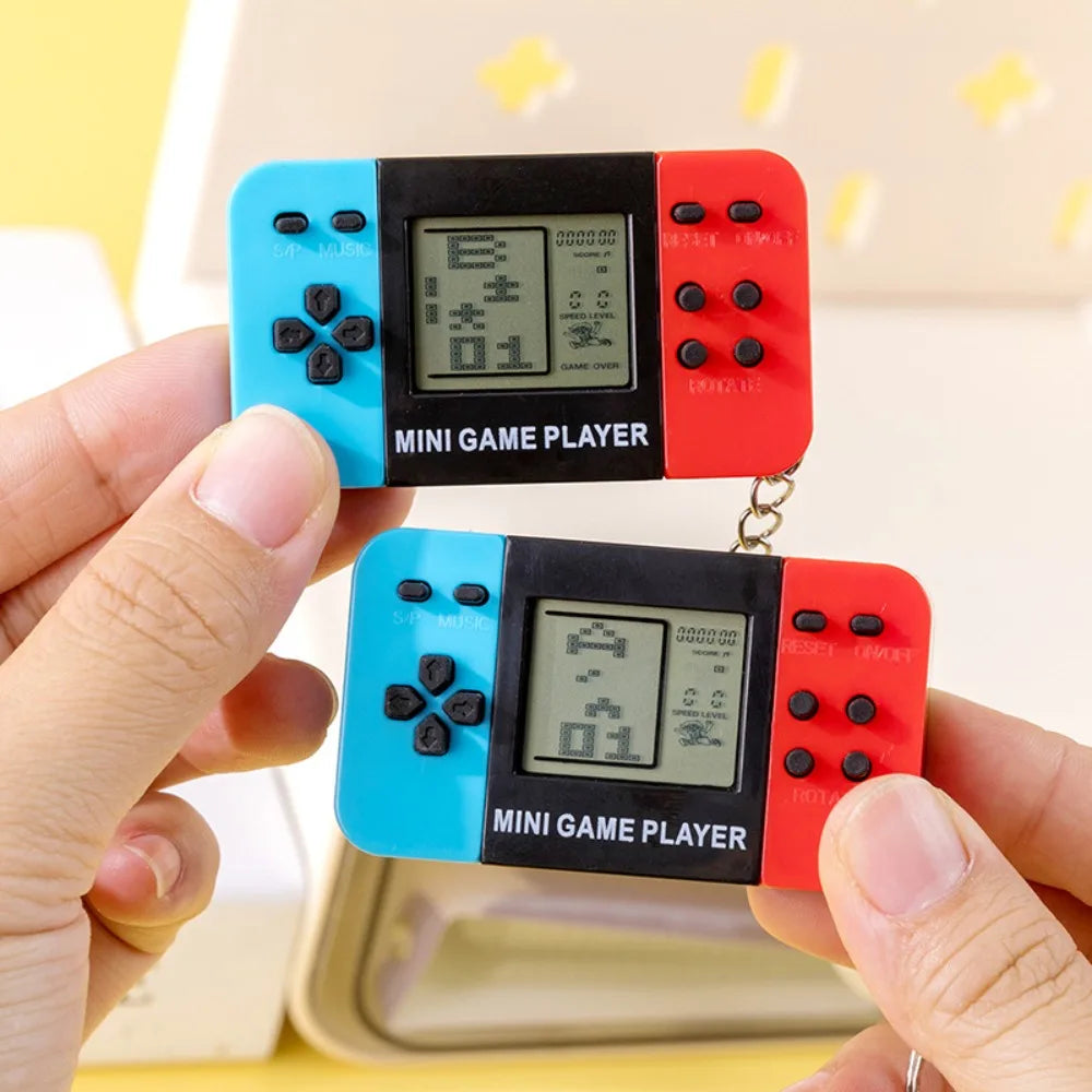 Handheld electronic game console handheld toy classic nostalgic Tetris game keychain small pendant