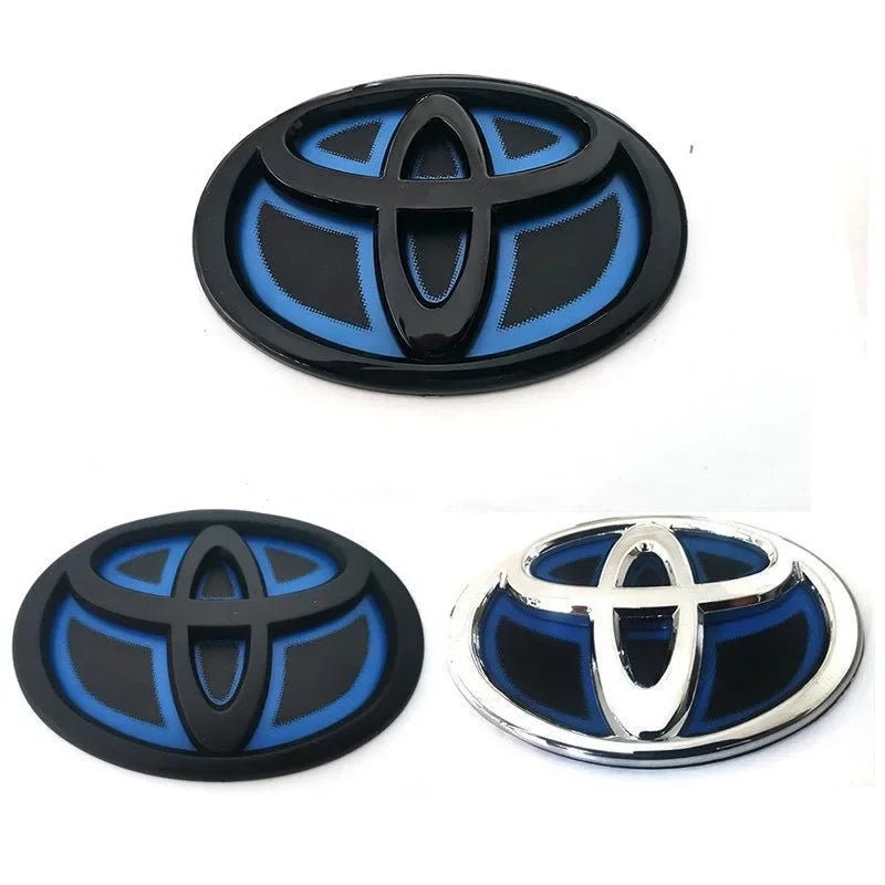 1x Blue Bottom Front Grille Badge Trunk Car Logo Emblem Suitable for Toyota RAV4 CAMRY COROLLA LANDCRUSER RAV4 VIOS SIENNA YARLS