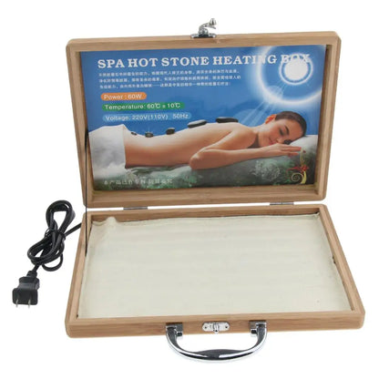 Spa Massage Hot Stone Heater, Professional Hot Stone Warmer Box Case, Portable Spa Rock Heating Device, Can Hold 16 Pcs Rocks