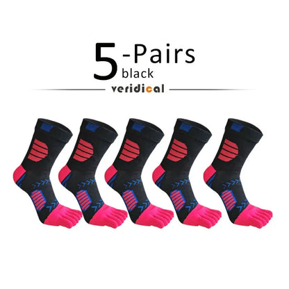 1/5 Pairs Sport Toe Socks Compression Cotton Sweat-Absorbing Deodorant Bike Marathon Fitness Outdoor Basketball 5 Finger Socks