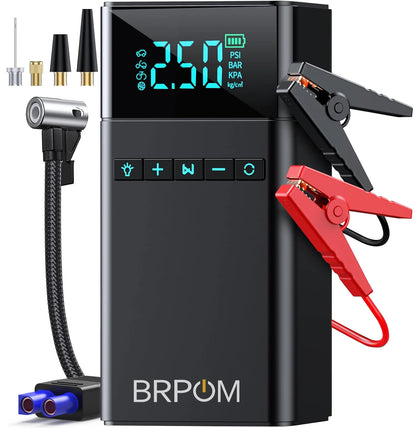 9000A car battery emergency jump starter, 26800mAh battery capacity, portable power bank, 150PSI air pump, car battery emergency booster.
