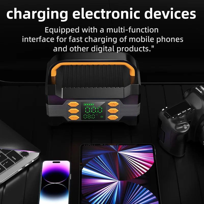 FHKJ 5-in-1 Car Jump Starter Air Pump Compressor Power Bank Starting Device Portable Battery Boosters Car Roadside Emergency Kit