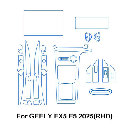 Transparent TPU Protective TPU Film for GEELY EX5 E5 2025 Car Interior Central Control Navigation Panel Pre-cut PPF Sticker