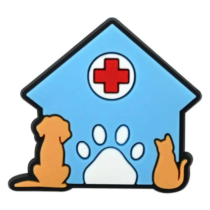 Pet hospital veterinarian Love dogs Shoes Charms DIY PVC Shoe bag Accessories Forenthusiasts Wristband Kids Party X-mas Gifts