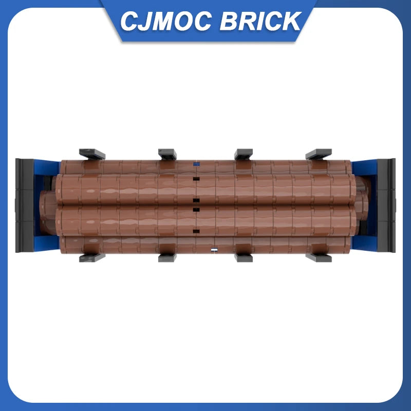 238 pcs MOC UCS Wood Railwar Model Building Block Train Assembling DIY Bricks Toys For Collector MOC-197469