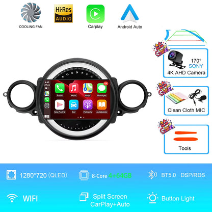 Car Radio Android 16 For BMW Mini Cooper R56 R60 R51 2006 - 2015 GPS Carplay Navigation Stereo Auto DSP BT DVD Multimedia Player