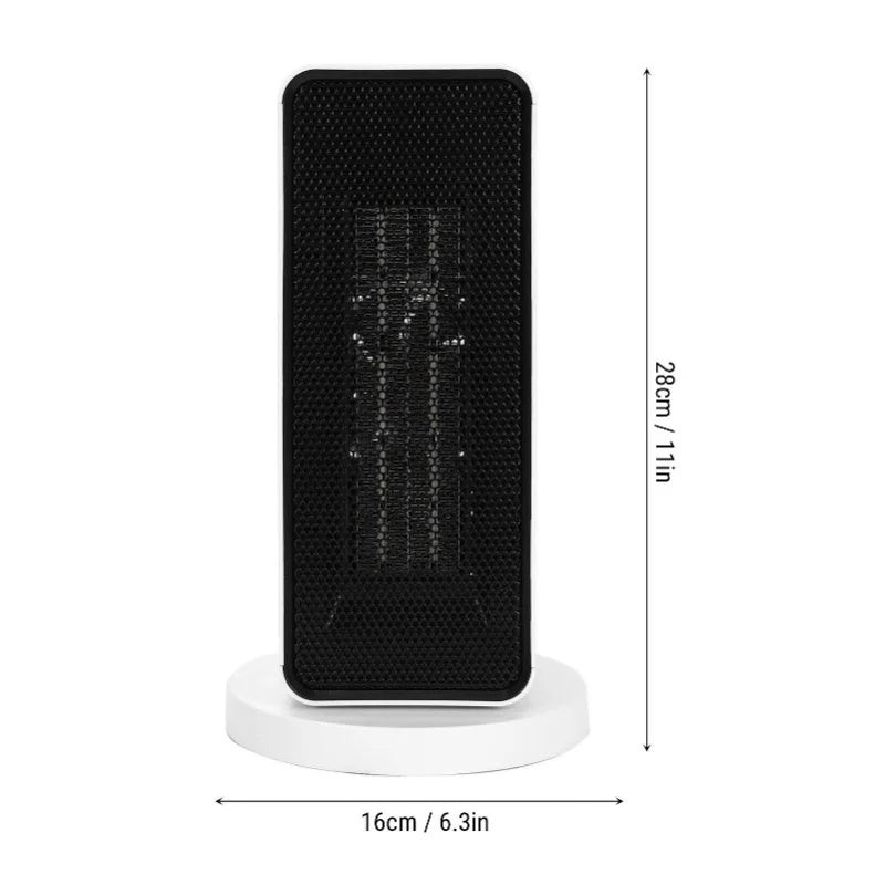Quiet 1200W PTC Ceramic Space Heater White Portable 70° Oscillation With Thermostat Overheat Tip Over Protection