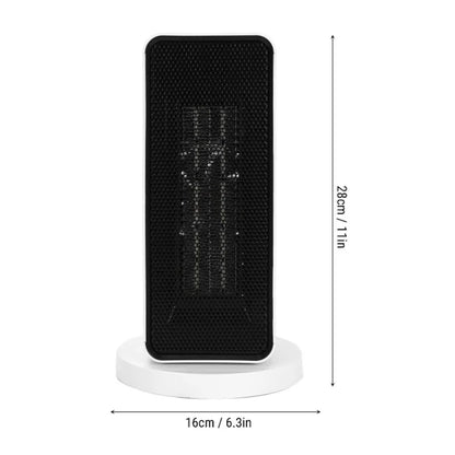 Quiet 1200W PTC Ceramic Space Heater White Portable 70° Oscillation With Thermostat Overheat Tip Over Protection