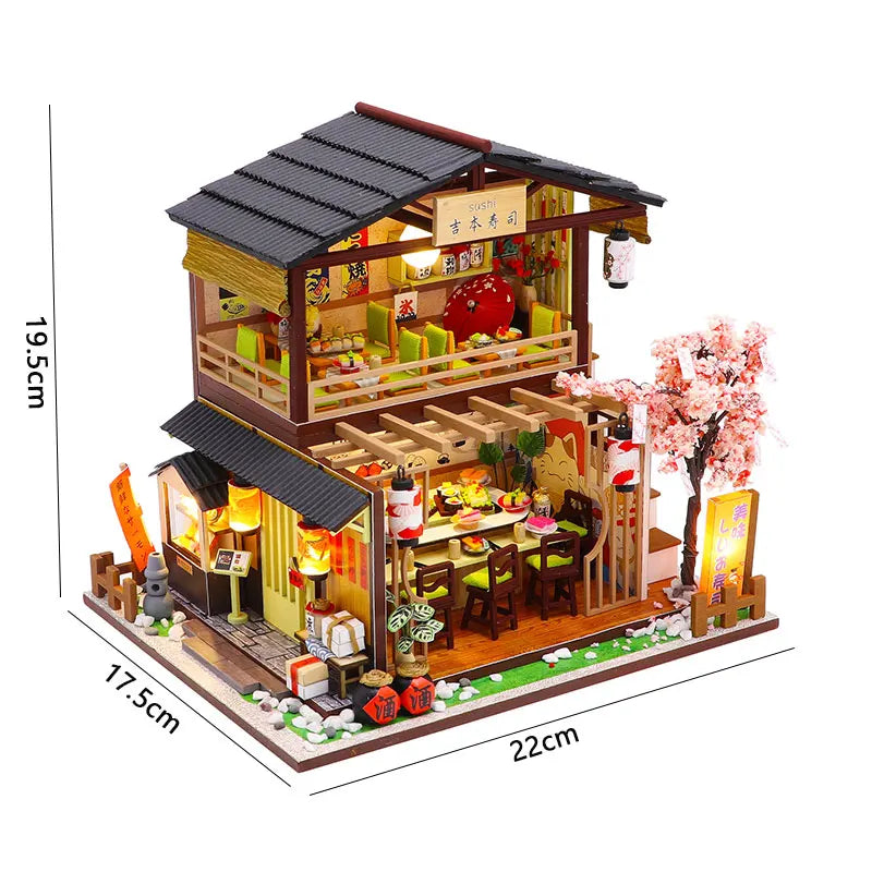 3D Puzzles Dollhouses DIY Wooden Book Nook Figurines Miniature Kits Bookshelf Home Bookend Decoration For Adults Handmade Gifts
