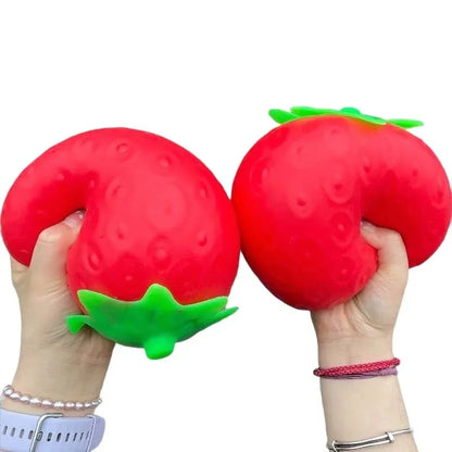 Giant Strawberry Squishy Toy Extra Large Size Strawberry Fidget Toys Slow Rising Shapeable Venting Ball for Adults Friends Gifts