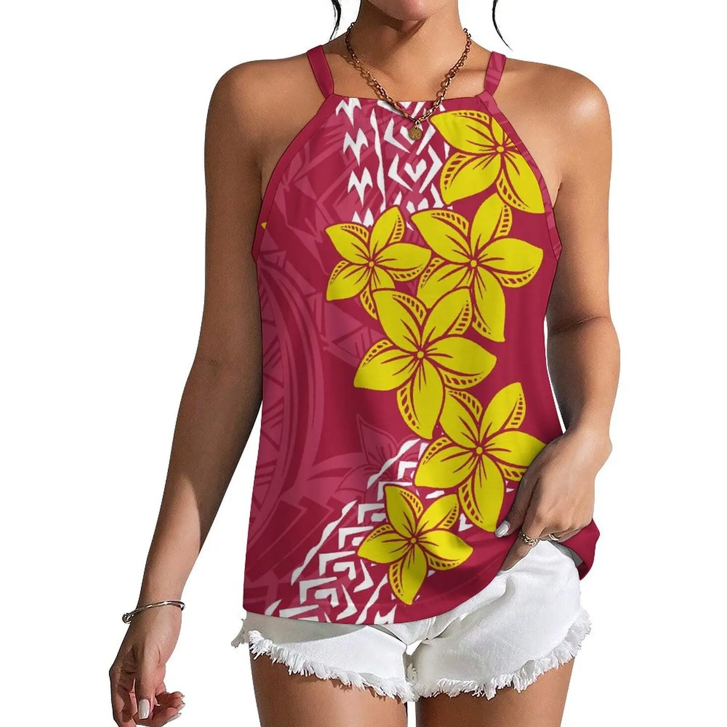 Polynesian Tribal Fashion Women New Design Retro Print Custom Sexy Sleeveless Strappy Vest New Not Pick People