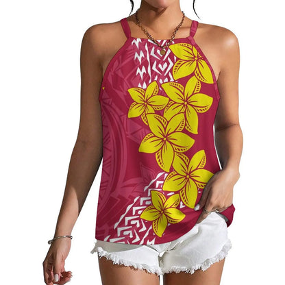Polynesian Tribal Fashion Women New Design Retro Print Custom Sexy Sleeveless Strappy Vest New Not Pick People