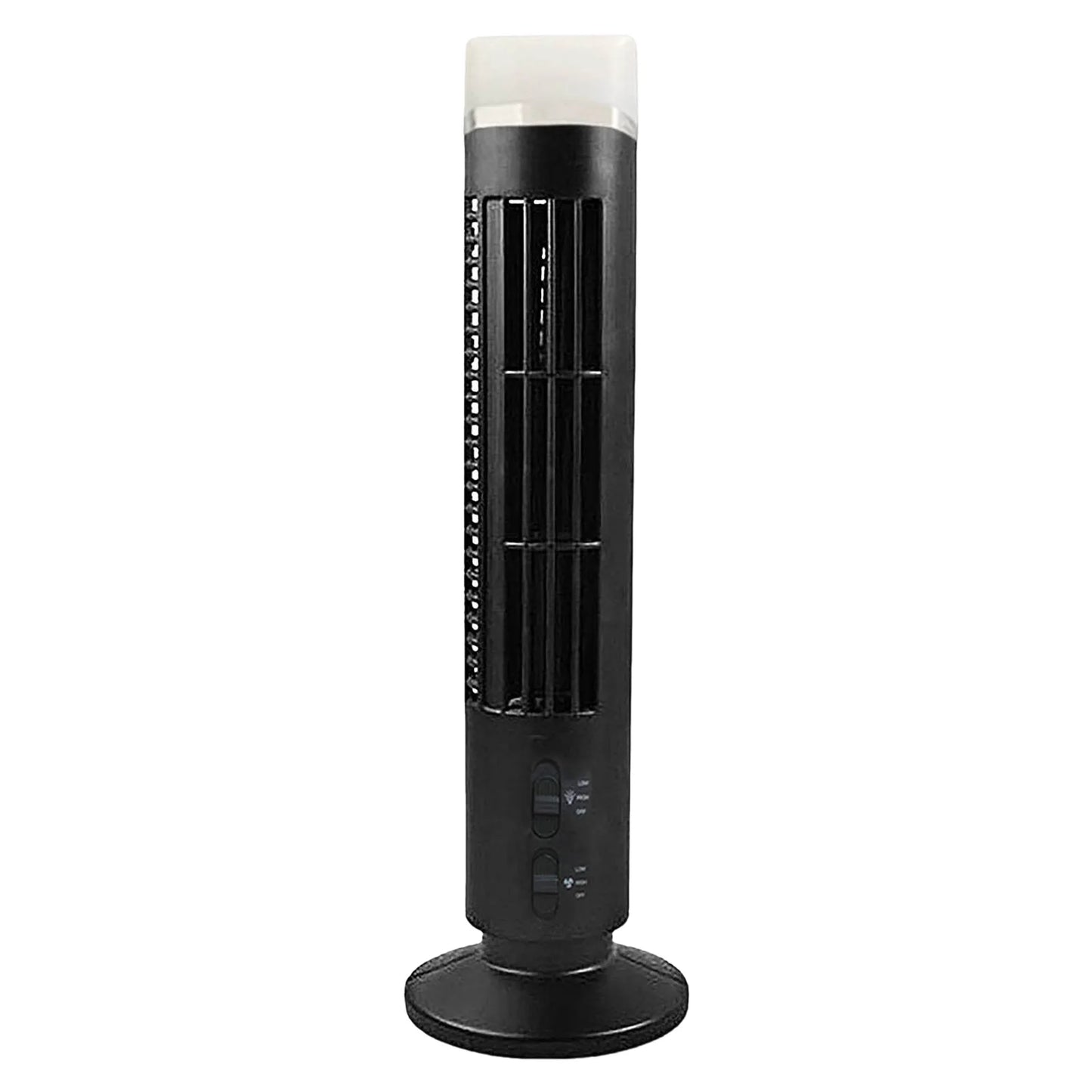2026 New Upgrade Mini Tower Fan 3W Vertical Air Conditioning Fan Bladeless With Light USB Plug-in Or Battery Powered 2-speed For