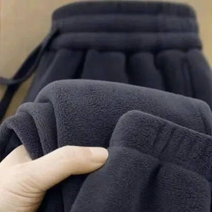 Thickened Double-Sided Fleece Women's Sports Pants Winter Outdoor Wear Warm Orlon Lined Sweatpants Commute Style Long Pants