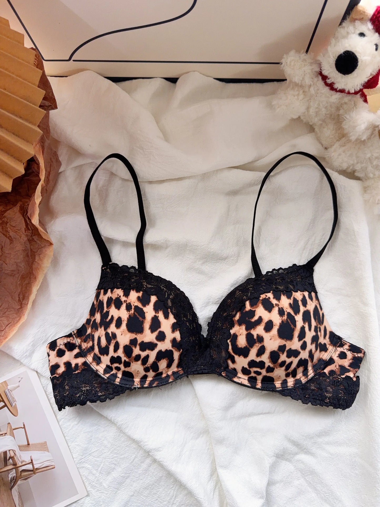 Sexy Purple Lace Lingerie Set for Women Push Up Bra No Underwire Small Bust Fit gathering Cups Lift Petite Cute Panties YUQI