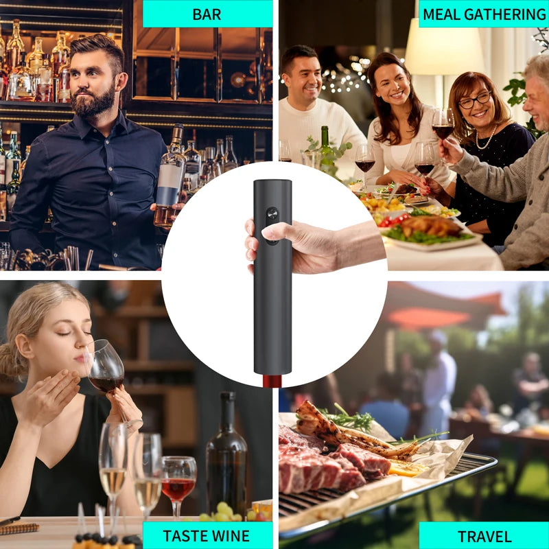 Electric wine opener USB charging,three piece tipping device and foil cutting machine,for kitchen bar banquetparty wine opener