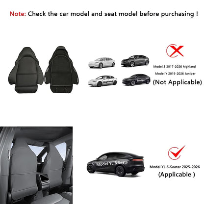 Car Seat Backrest Anti Kick Pad For Tesla New Model YL Six Seats 2026 Leather Full Surround Seat Back Anti Scratch Protector Mat