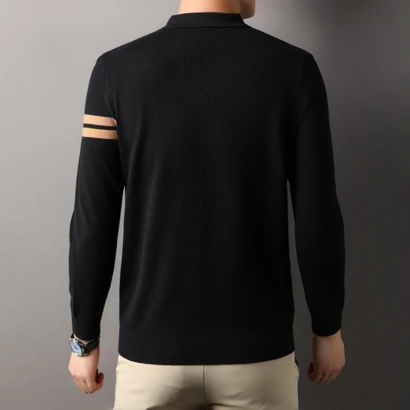 High-quality men's autumn warm long-sleeved sweater, daily commute pullover, stretchable.M-4XL