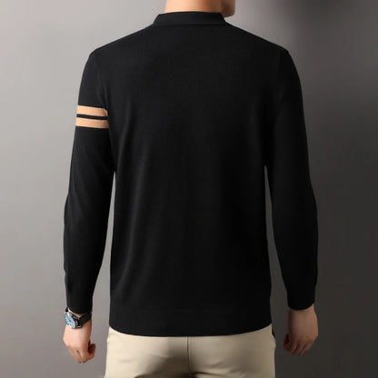 High-quality men's autumn warm long-sleeved sweater, daily commute pullover, stretchable.M-4XL