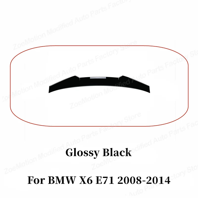 For BMW X6 E71 2008-2014 Rear Trunk Spoiler Wing Airfoil Shark Fin Rear Boot Lip Ducktail Drift Reduce Lift Body Kit Tuning Trim