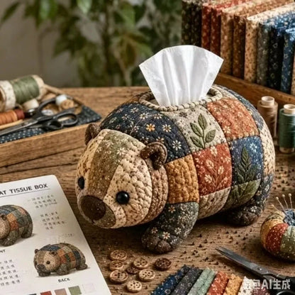 New portable and cute Animals DIY Tissue Box Set Animal-shaped tissue box patchwork