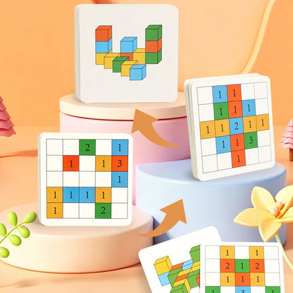 Wooden Two-Player Battle Building Blocks Concentration And Logic Training Interactive Board Game Puzzle Space Three-Dimensional
