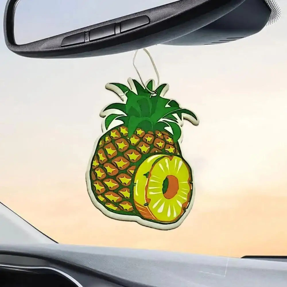 3-80pcs Fruit Car Air Freshener Natural Aromatherapy Tea Paper Hanging Perfume Vanilla Auto Parts Interior