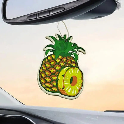 3-80pcs Fruit Car Air Freshener Natural Aromatherapy Tea Paper Hanging Perfume Vanilla Auto Parts Interior