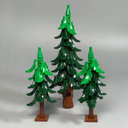 MOC City Garden Building Block Set – DIY Assembly Pine & Pine And Cypr, Street View Forest Plants, Trunk Leaves Grass Accessorie