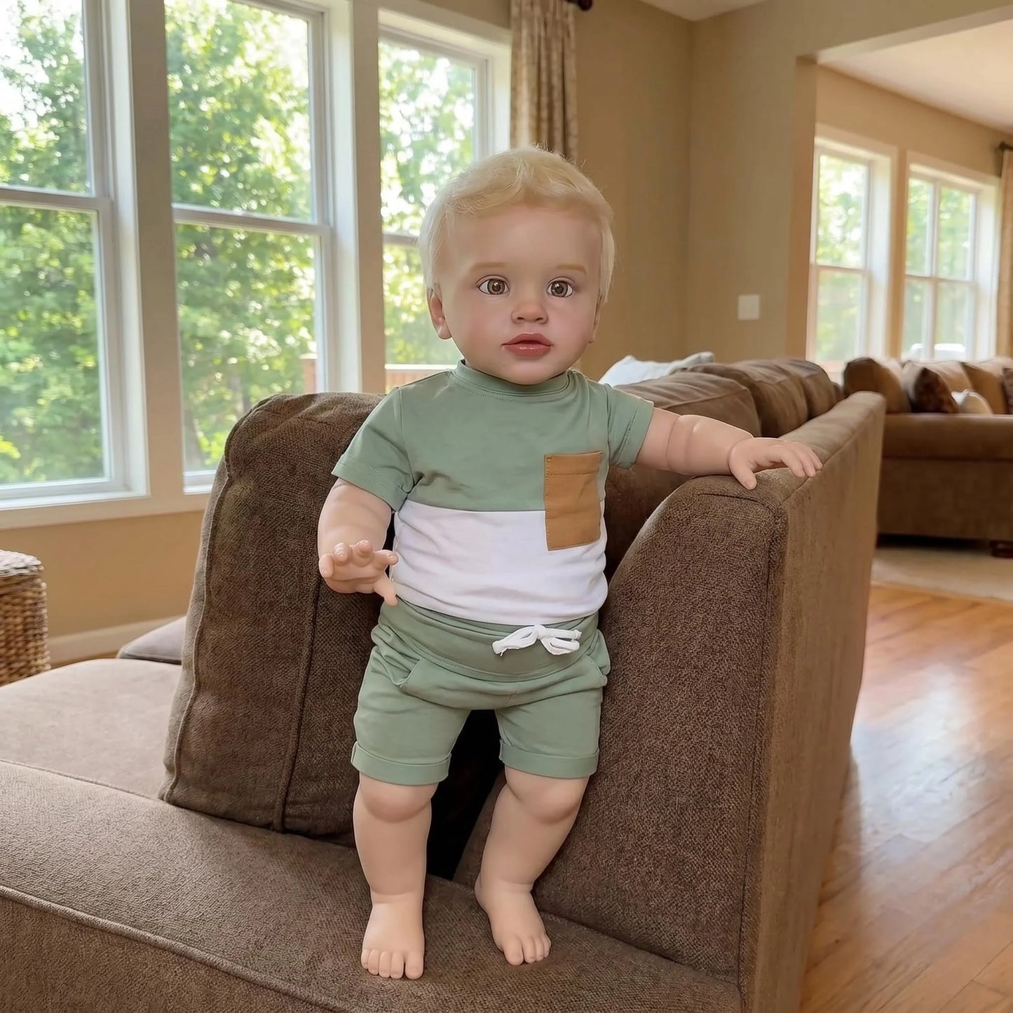 NPK Toddler Pippa Doll 66cm Lifelike Soft Touch 3D Skin Art Doll Already Painted Finished Huge Baby Size Popular Collectible