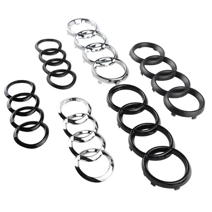 Black Silver ABS 4 Ring Car Hood Bonnet Front Grill Trunk Rear Emblem Logo Badge Sticker For Audi A3 A4 A5 A6 A7 TT Q2 Q3 Q5 Q8