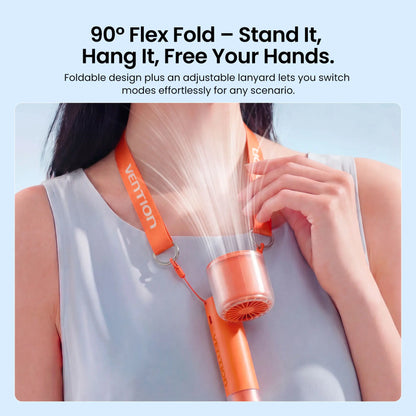 Vention Portable Fold Handheld Fan 13000 PRM 100-Speed Air Conditioner Intelligent power-off protection Outdoor Turbo Fan