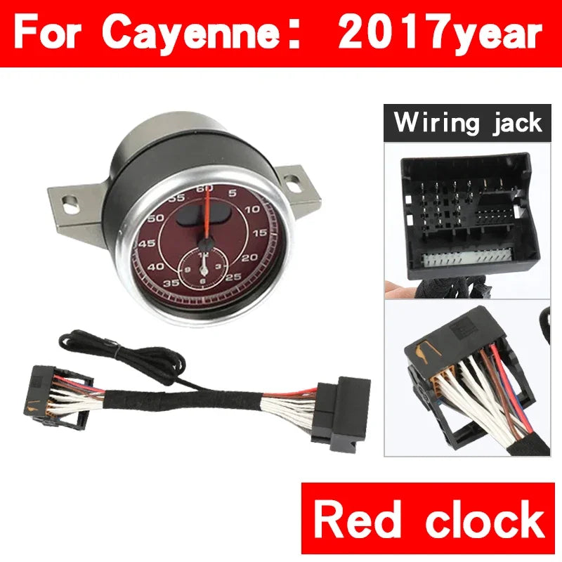 Stopwatch For Porsche Cayenne 958 10-17 Interior Dashboard Central Chrono Clock Compass Time Electronic Meter Clock Accessories