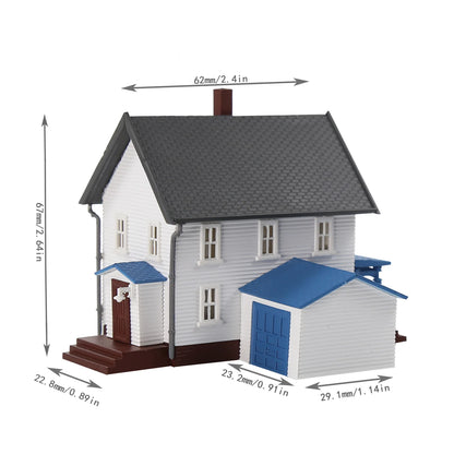 Evemodel N Scale Model Dwelling House Pre-built Painted Two-story Building